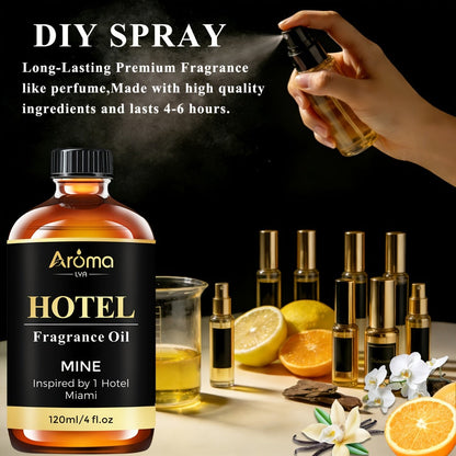 Hotel Fragrance Oil 4oz – Luxury Resort Scents for Diffuser, Candle, Humidifier & Car | M Way, White Tea, Carlton, Beach Villas