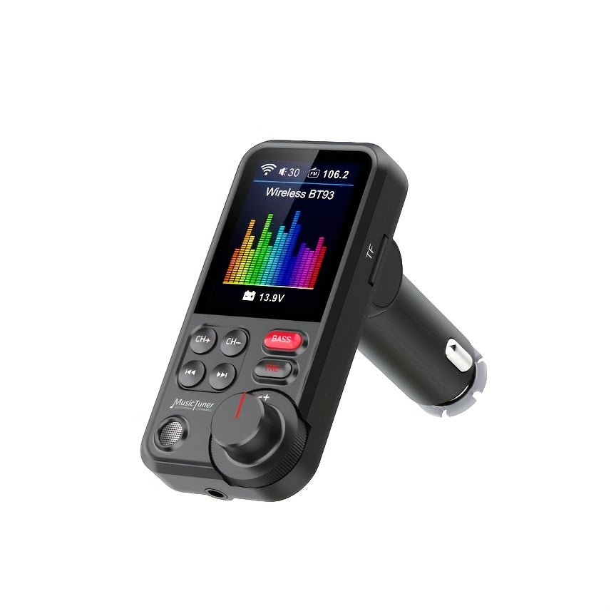 for Car FM Wireless Transmitter with 1.8” Color Screen, BT Wireless Adapter, Powerful Microphone, FM Modulator, 18W Car Charger Compatible, Hands-Free Calls & Music Streaming, Compatible for Smartphones/Tablets in Vehicle Stereo