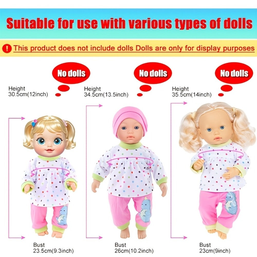 10-Set Baby Doll Clothes for 10 12 14 Inch Dolls – Variety Fashion Outfits Set, Soft Safe Fabric, Easy On Off, Birthday Christmas Gift for Girls Ages 3+ (Doll Not Included)