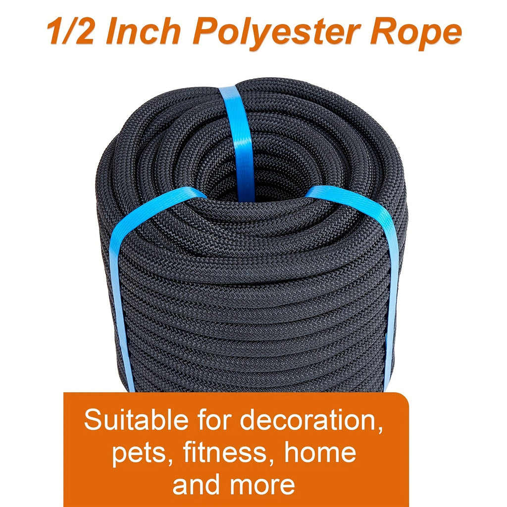 ERFEI 1/2 Inch 100Ft/150Ft/200Ft Double Braided Polyester Nylon Rope, Heavy-Duty Nylon Rope for Anchoring, Cargo Handling, Towing, And Sailing