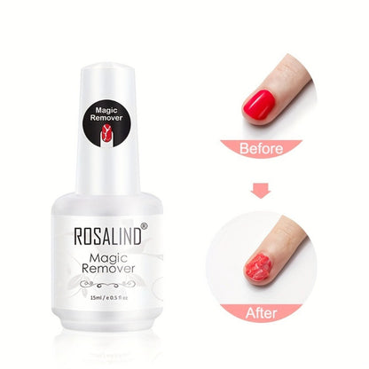 Gel Nail Polish Remover Kit – Fast-Acting Formula Removes Gel in 2–5 Minutes, No Foil or Soaking Needed, Professional Salon-Quality with Cuticle Pusher & Nail Scraper Included