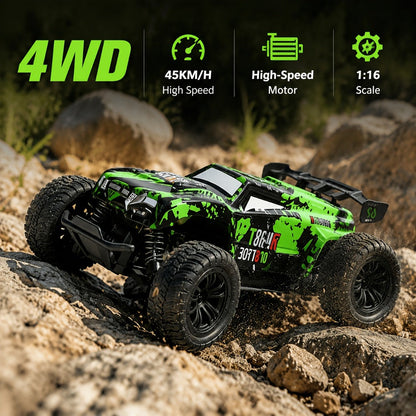 RC Off-Road Truck for Kids 2.4GHz Dual Drive Twin Motor – All-Terrain Anti-Slip Tires Remote Control Car, Sturdy Durable Boys Gift Ages 3 4 5 6 7 Birthday Easter Christmas
