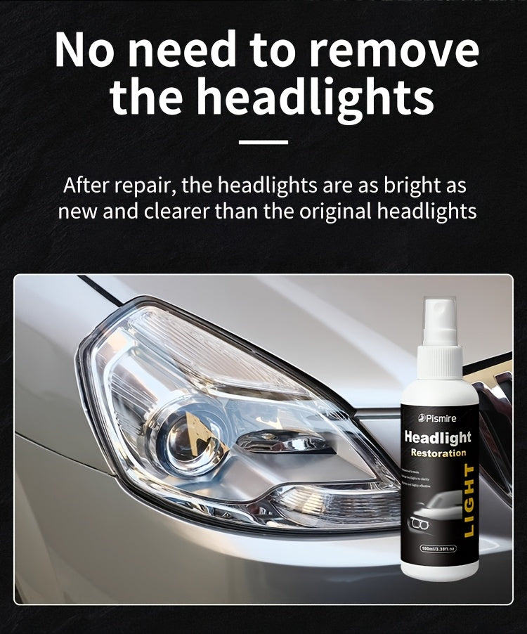 Headlight Restoration Kit | Advanced Ceramic Coating Car Headlight Restoration Fluid, No Polishing Or Sanding Required, Quickly Renovate Car Headlights, Car Headlight Maintenance, Restoration And Care Kit, Quickly Restore Car Headlights