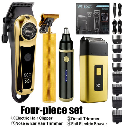 3-in-1 Grooming Kit for Men — Electric Hair Clipper, Nose Hair Trimmer & Shaver Set, USB Rechargeable Lithium Battery Cordless, 2 3 4-Piece Options, Black & Golden, Gift for Husband Boyfriend Father