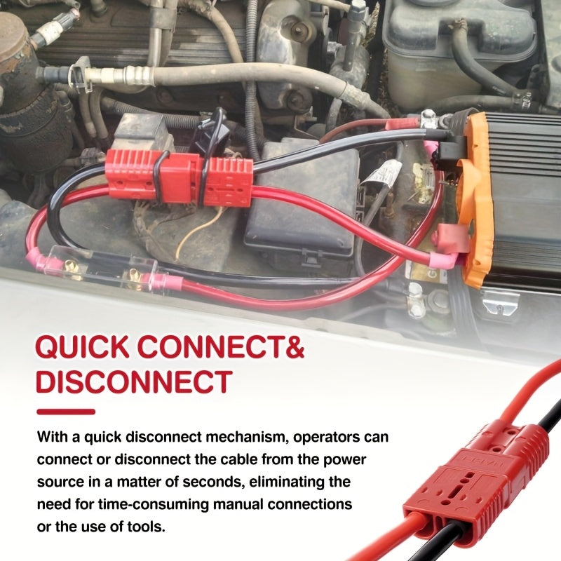 24ft Winch Quick Disconnect Power Cable, 4 AWG/ 6 AWG Heavy Duty Copper Wire with Quick Connect Plugs, 7ft