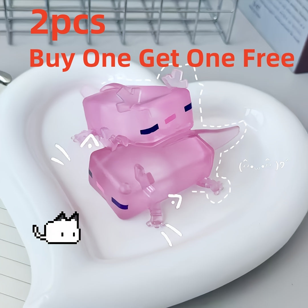 Axolotl Squishy Squeeze Toys 2 Pack – Soft Stretchable Stress Relief Sensory Fidget Toy for Kids Adults Party Favor Bag Fillers Classroom Rewards Halloween Christmas Easter Birthday Gift