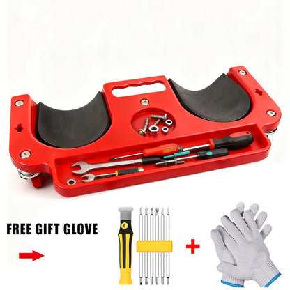 Rolling Knee Creeper Pad with Built-In Tool Tray – ABS High-Impact Frame, Cushioned Kneeling Pad for Car Repairs, Carpentry & Flooring, 11 Color Options