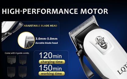 Electric Hair Clipper Set for Men - Professional Cordless Hair Trimmer Kit with Hairdressing Tools, Portable Shaver, Home Barber Set, Gift for Him
