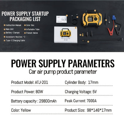 7000A Jump Starter with Air Compressor & Tire Inflator, 8-in-1 Portable Car Battery Booster for 9L Gas 8.5L Diesel, 150PSI Auto-Stop, Power Bank, LED Emergency Light, 12V Cars Trucks SUVs Motorcycles