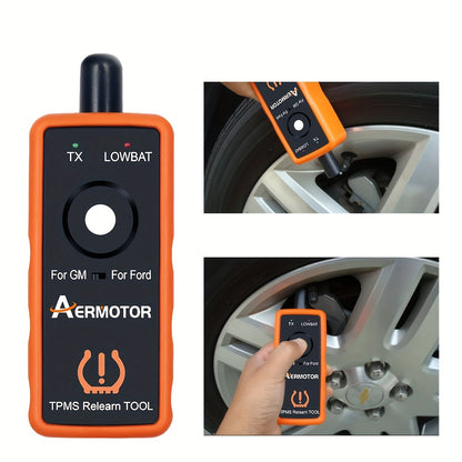 AERMOTOR EL-50448 Super 2 IN 1 PLUS TPMS Relearn Tool, Automotive Tire Pressure Monitor Sensor Reset Tool, For Ford For GM, 315/433 MHz, 2in1 Activation Tool, EL50448