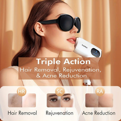 IPL Hair Removal Device 9-Mode Auto Flash for Women & Men – Painless Permanent At-Home Laser Hair Remover for Face Legs Underarms Bikini Line Arms Back Chest Full Body