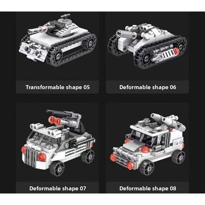 Snow Tank Building Block Set 8-in-1 1628pcs – 9 Variable Military Armored Vehicle Models, Premium ABS DIY Construction Kit for Adults & Teens Ages 14+, Birthday Christmas Halloween Gift
