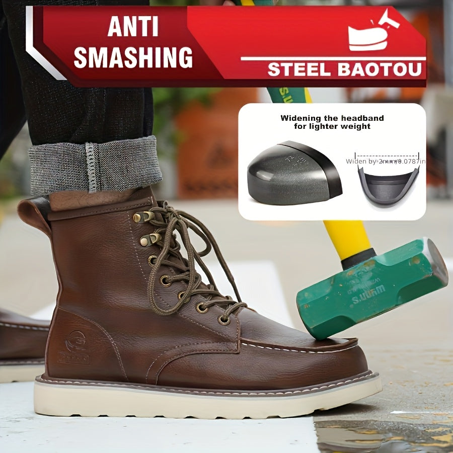 Men's Work & Safety Boots - Puncture Resistant & Non-Slip Sole 061221