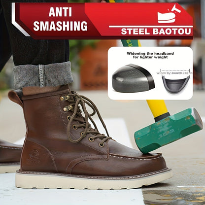 Men's Work & Safety Boots - Puncture Resistant & Non-Slip Sole 061221