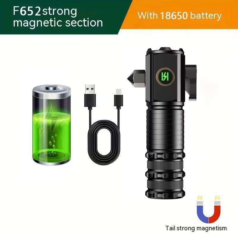2000 Lumens Mini EDC Flashlight – Rechargeable 18650 Lithium Type-C, 4 Dimming Modes & Turbo, 300M Beam, Compact Pocket Torch for Camping, Hiking & Emergencies (Short/Long, Black/Classic)