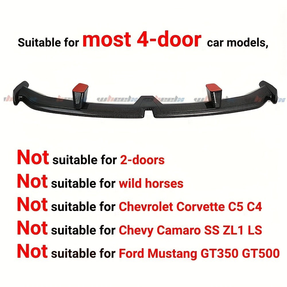 Universal Rear Spoiler Wing 54 Inch – ABS Pro Style Trunk Lid Spoiler, UV-Resistant, Fits Honda Toyota Subaru BMW Dodge Sedan Hatchback Coupe, 3 Colors