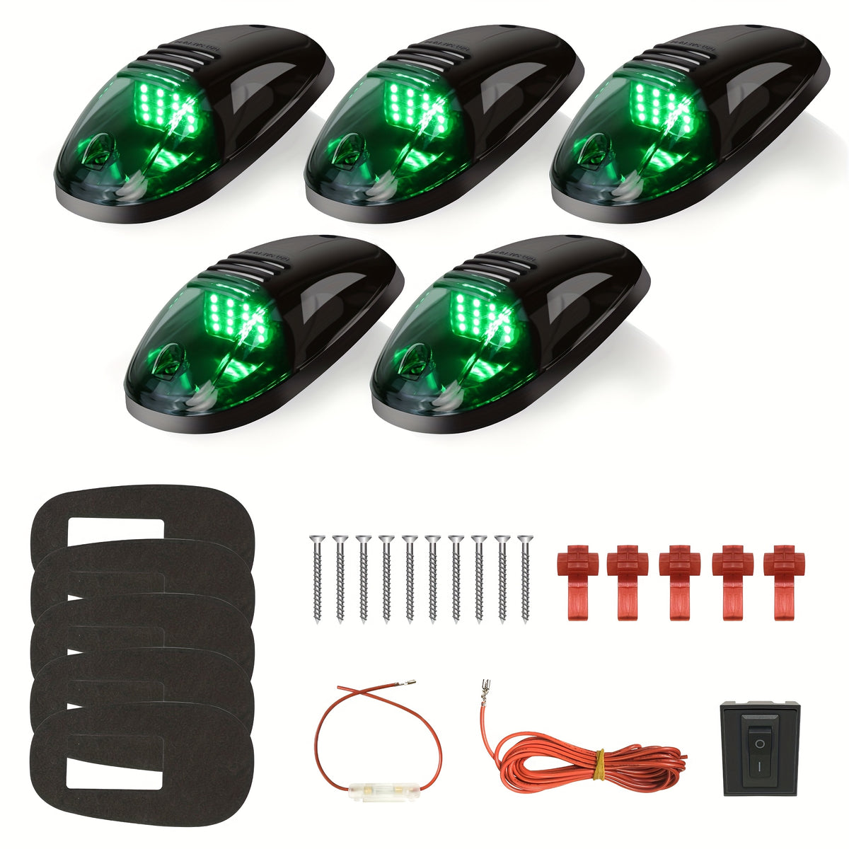 5pcs/Set 16/24 LED Roof Marker Light Bulbs, 12V Super Bright, Sturdy Construction, Easy Wiring Harness Replacement, Fits 2003-2018 1500 2500 3500 4500 5500 Pickup Trucks, Without Battery