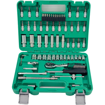 53+12/53/216/216+14pcs Tool Sets, MechanicTool Kits For Auto Repair, 1/2 *1/4" 3/8 "Drive Depth And Standard Sockets, Professional Racing Grade Auto Parts Repair Fast Ratchet Wrench And Other Auto Repair Accessories Combination Tool Kit