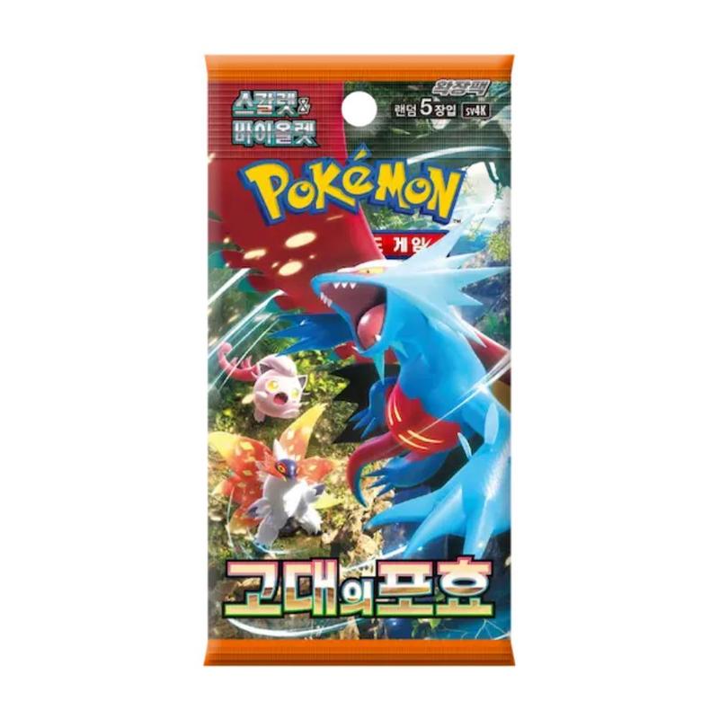 Korean Pokemon TCG Scarlet & Violet Ancient Roar Booster Pack – 5 Cards Per Pack, Official Korean Language Sealed Single Pack for Collectors, Competitive Players & Sealed Product Investors