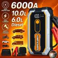 Car Jump Starter, 6000A Portable Battery Jumper Starter Pack for 2.64gal Gas & 1.59gal Diesel Engines, 12V Auto Battery Booster Jump Box with LED Light, Power Bank, Emergency Car Starter Charger