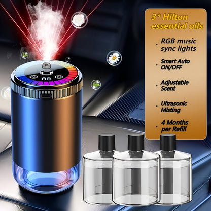 [Smart Fragrance Diffuser] Men's Car Accessories Smart Fragrance Diffuser, Dynamic Light Show And Starry Ceiling Mode, Natural French Aromatherapy Essential Oils/perfume, Adjustable Scent Intensity, Eliminates Car Odors, Long-lasting Freshness, Cologne Sc