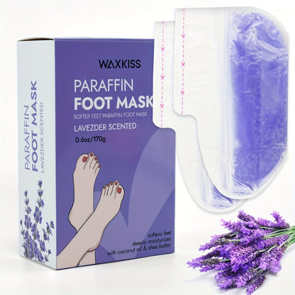 Paraffin Wax Moisturizing Hand & Foot Mask WAXKISS - Non-Greasy Skin Softening Treatment Lavender & Grapefruit Scent - Portable Spa Mask for Dry Cracked Hands Feet Skin Elasticity Women