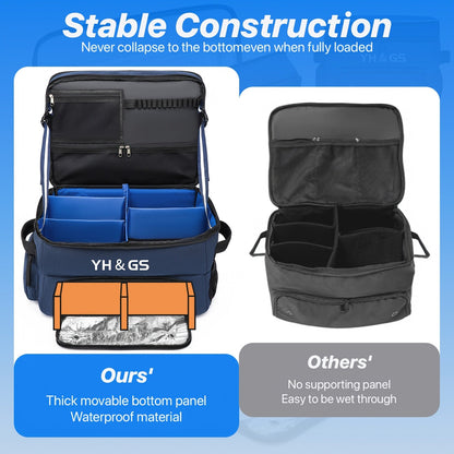 Oxford Fabric Golf Travel Bag Sturdy Double Layer Trunk Organizer with Zipper Closure Compact Golf Gear Storage Bag for Clothes Accessories Perfect Golf Lover Gift Blue
