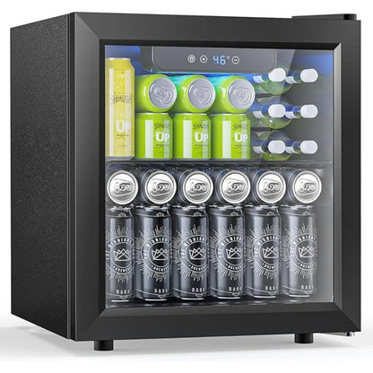 Beverage Wine Cabinet 9.51 Gal - Small Wine Cooler with Electronic Touch Control & LED Light, Compact Drink Refrigerator for Kitchen, Bedroom, Office, Bar & Living Room, Perfect Holiday Gift