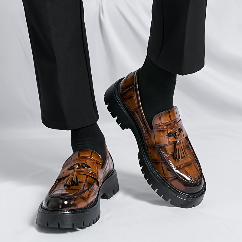 Men's Loafers & Slip-Ons - Platform Sole & Tassel Detail 268965