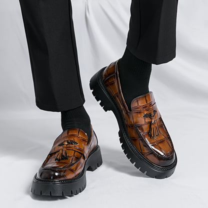 Men's Loafers & Slip-Ons - Platform Sole & Tassel Detail 268965
