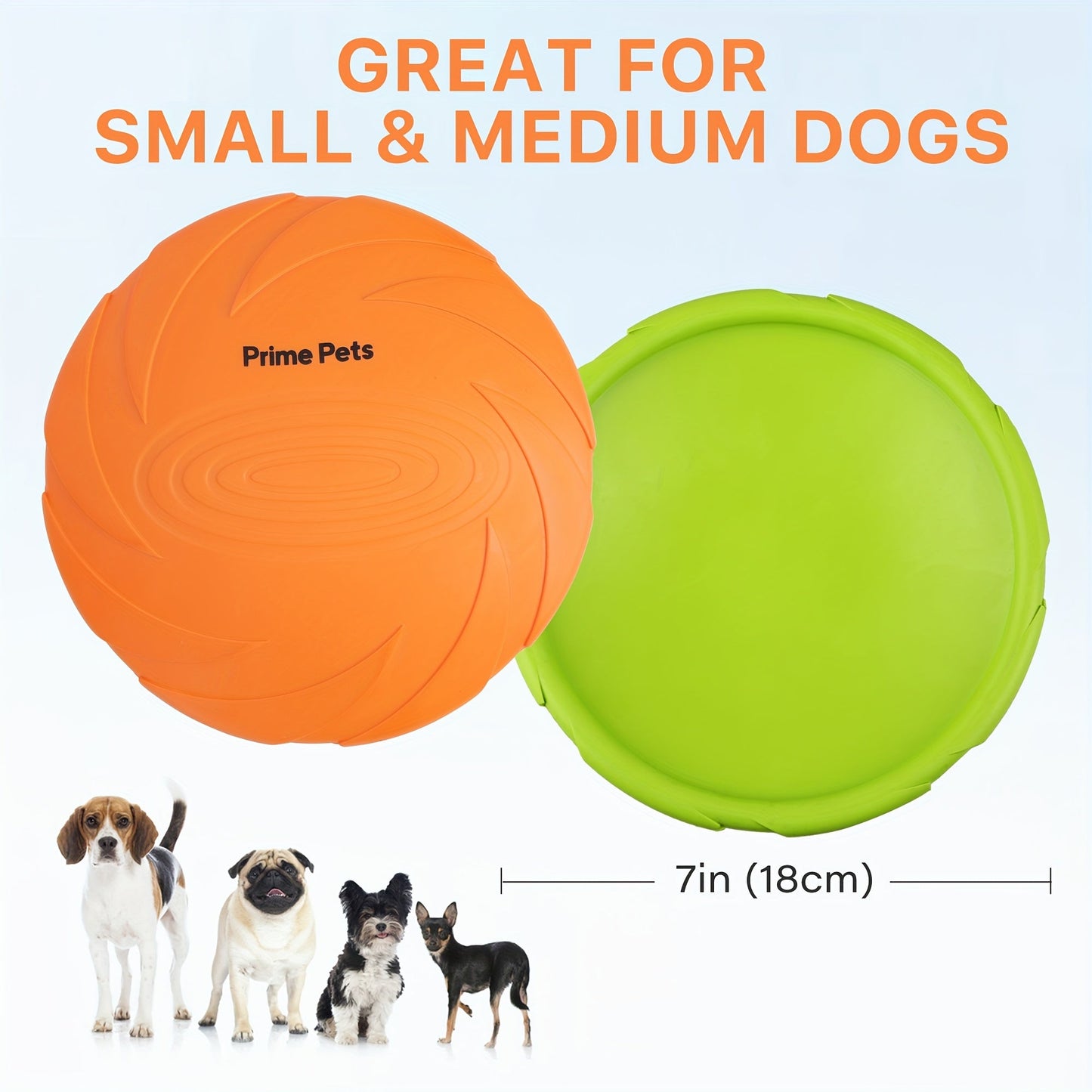 Dog Flying Disc 2-Pack 7 Inch - Natural Rubber Floating Frisbee for Dogs, Outdoor Fetch & Water Toy for Pool Beach Training, Doubles as Drinking Bowl, Interactive Dog Disc Toy
