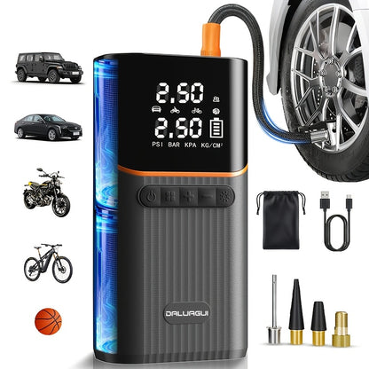 A Portable Car Emergency Start Power Supply, 6000mAh Large Capacity Battery, 150PSI, Dual Safety Protection, Lightweight And Dual Function, Lighting, Fast Inflation, Preferred Halloween/Christmas Gift, Essential for Outdoor Travel And Camping