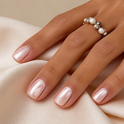 Nail Strengthening Oil with Pearl Effect Quick Dry No UV Lamp Needed - Mother of Pearl Nail Hardener Brightens Weak Soft Brittle Nails, Air Dry Formula for Women Home & Travel Use