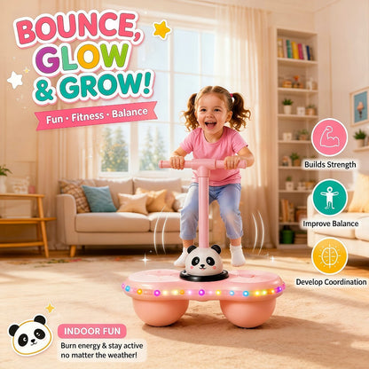 Rainbow LED Bouncing Ball for Kids & Adults – Light Up Glow Sensory Toy for Balance Coordination Indoor Outdoor Active Play Gift Boys Girls Ages 3+