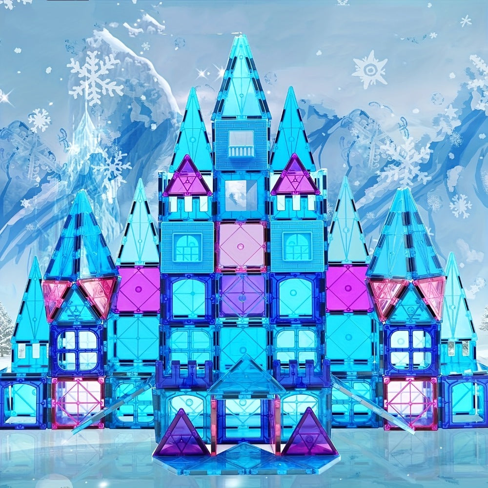 Magnetic Tiles Building Set 32 Pcs – 3D Magnetic Building Blocks STEM Toy for Kids Ages 3-8 Boys Girls Princess Castle Construction Educational Birthday Christmas Gift