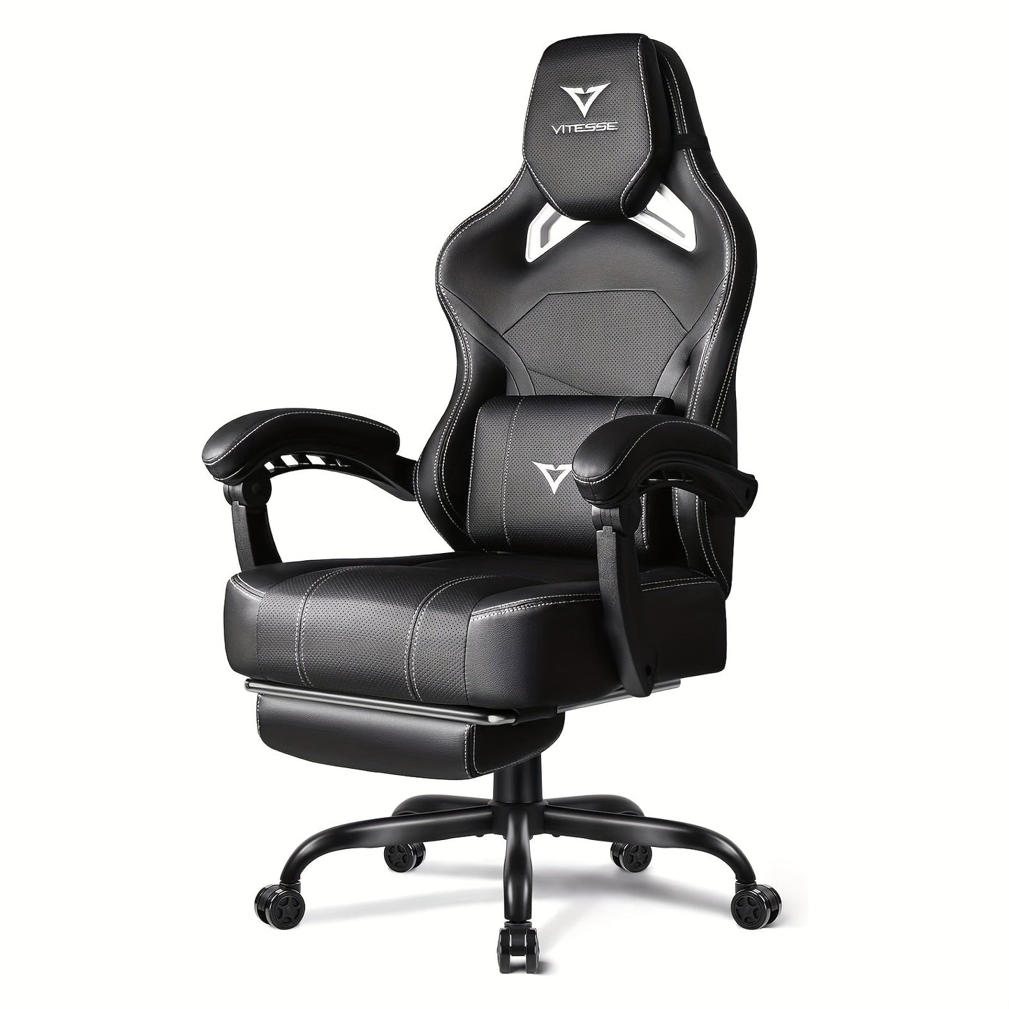 Gaming Chair shown in the Black+White option