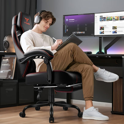 Big and Tall Oversized Gaming Chair with Footrest and High Back for Home Office detail image