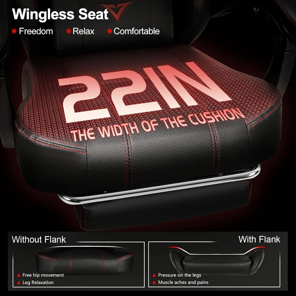 Big and Tall Oversized Gaming Chair with Footrest and High Back for Home Office detail image - detail view 5