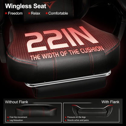 Big and Tall Oversized Gaming Chair with Footrest and High Back for Home Office detail image - detail view 5