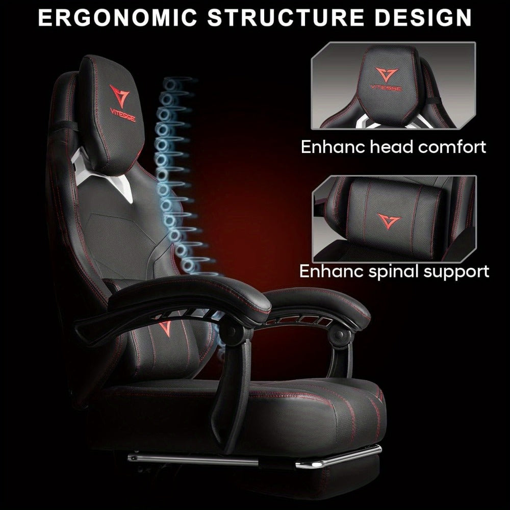 Big and Tall Oversized Gaming Chair with Footrest and High Back for Home Office detail image - detail view 7