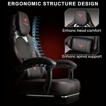 Big and Tall Oversized Gaming Chair with Footrest and High Back for Home Office detail image - detail view 7