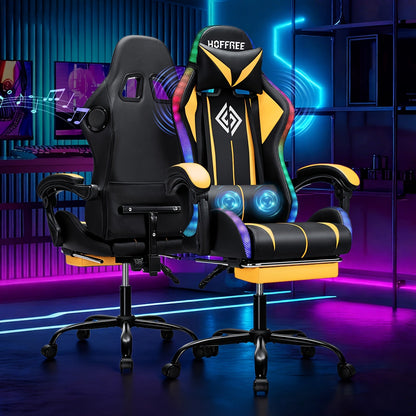 Gaming Chair shown in the Yellow+Black option