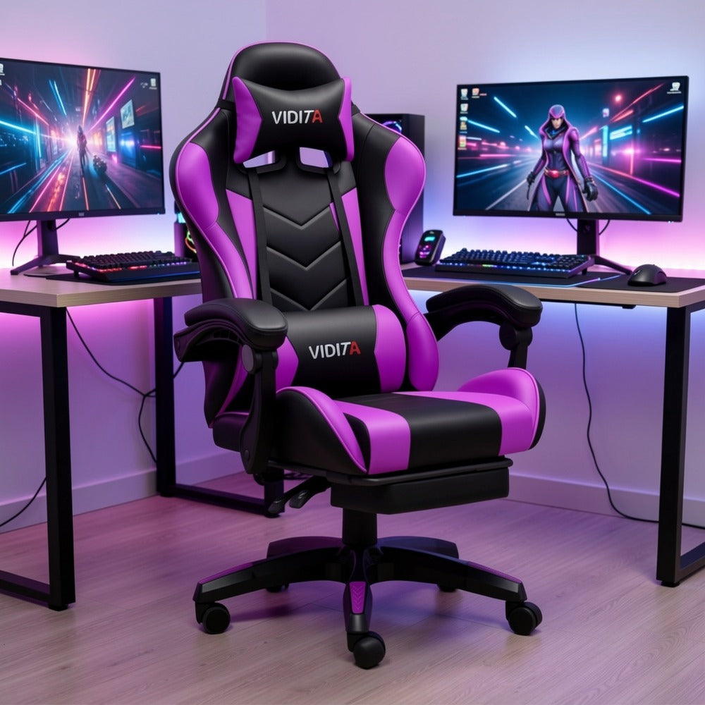Big and Tall Tall Gaming Chair with Footrest and Lumbar Support and Multiple Color Options detail image - detail view 10