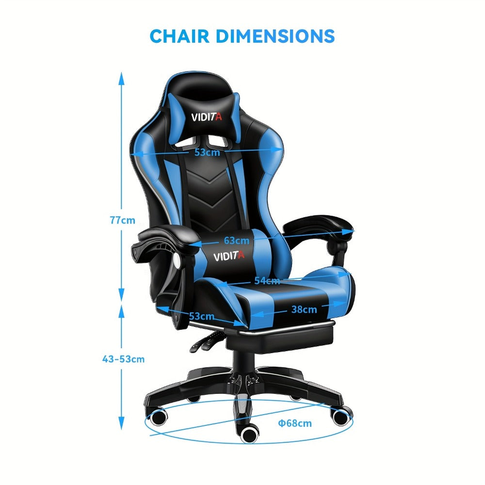 Big and Tall Tall Gaming Chair with Footrest and Lumbar Support and Multiple Color Options detail image - detail view 12