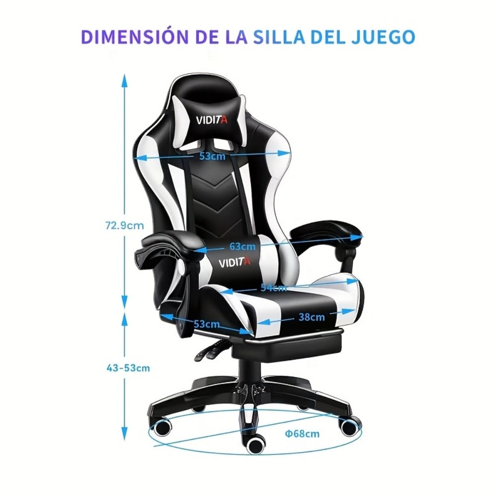 Big and Tall Tall Gaming Chair with Footrest and Lumbar Support and Multiple Color Options detail image - detail view 14