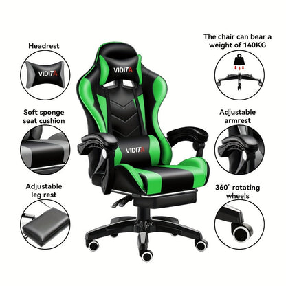 Big and Tall Tall Gaming Chair with Footrest and Lumbar Support and Multiple Color Options detail image - detail view 16