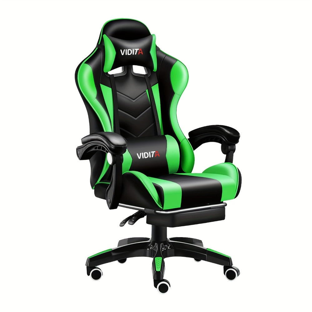 Gaming Chair, Big and Tall with Footrest, Headrest & Lumbar Support - Racing Style shown in the main product view