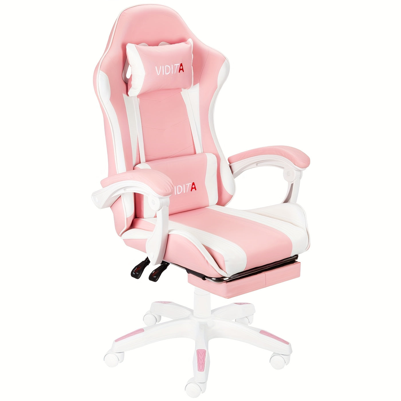 Gaming Chair shown in the Pink-White option