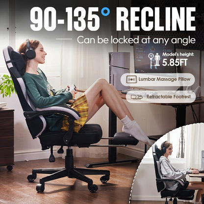 Big and Tall Tall Gaming Chair with High Back, High-Back Gaming Seat for Bedroom detail image - detail view 11