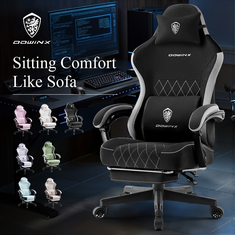 Gaming Chair, Big and Tall Breathable Fabric with Pocketed Spring Cushion & Massage Lumbar shown in the main product view